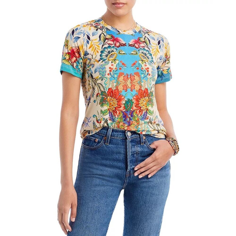 JOHNNY WAS BLU FAV CREWNECK TEE~LIKE NEW SZ Med